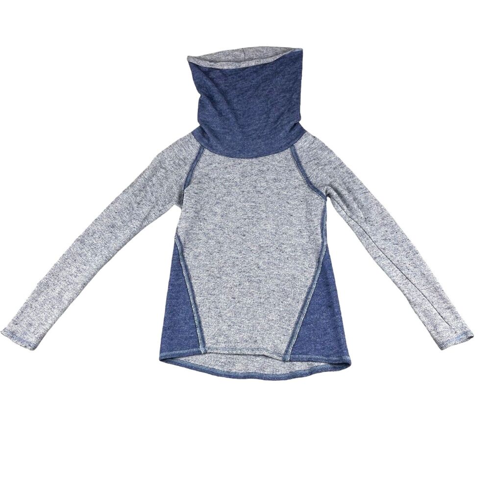 Kuhl Pullover Women's Extra Small Gray Blue Long Sleeve Cowl Neck Wool Sweater